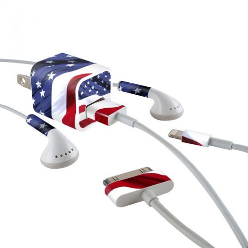 Patriotic iPhone Earphone, Power Adapter, Cable Skin