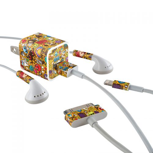 Psychedelic iPhone Earphone, Power Adapter, Cable Skin