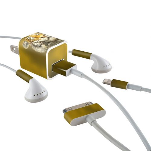 Smiling Tiger iPhone Earphone, Power Adapter, Cable Skin