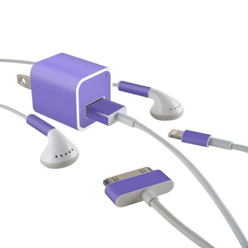 Solid State Purple iPhone Earphone, Power Adapter, Cable Skin