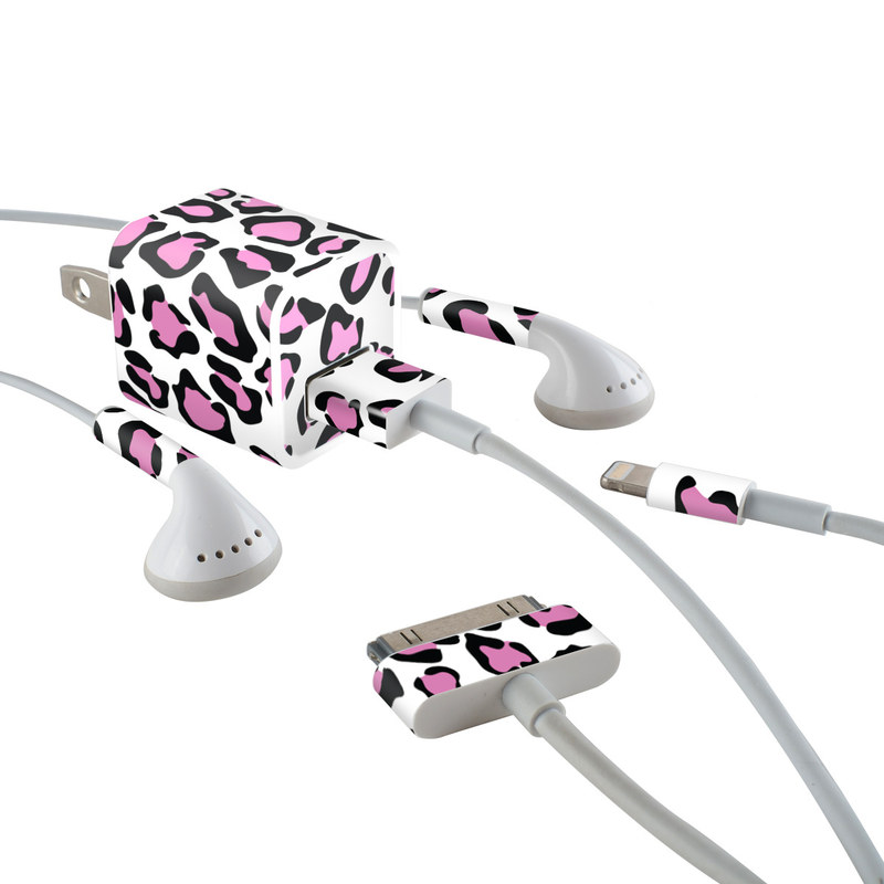 iPhone Earphone, Power Adapter, Cable Skin design of Pink, Pattern, Design, Textile, Magenta, with white, black, gray, purple, red colors