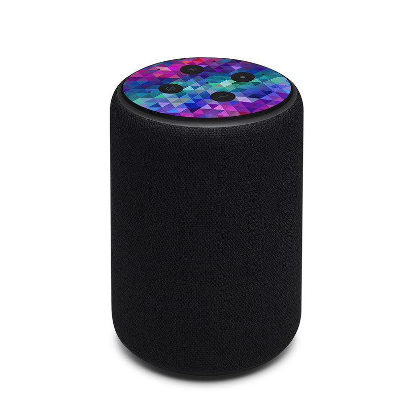 Amazon Echo 3rd Gen Skin design of Purple, Violet, Pattern, Blue, Magenta, Triangle, Line, Design, Graphic design, Symmetry with blue, purple, green, red, pink colors