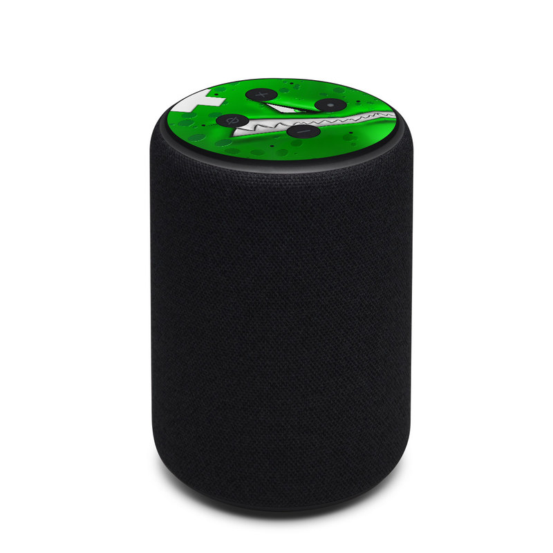Amazon Echo 3rd Gen Skin design of Green, Font, Animation, Logo, Graphics, Games with green, white colors