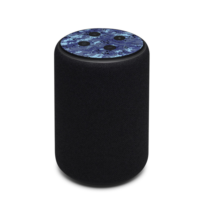 Amazon Echo 3rd Gen Skin design of Blue, Purple, Pattern, Lavender, Violet, Design with blue, gray, black colors