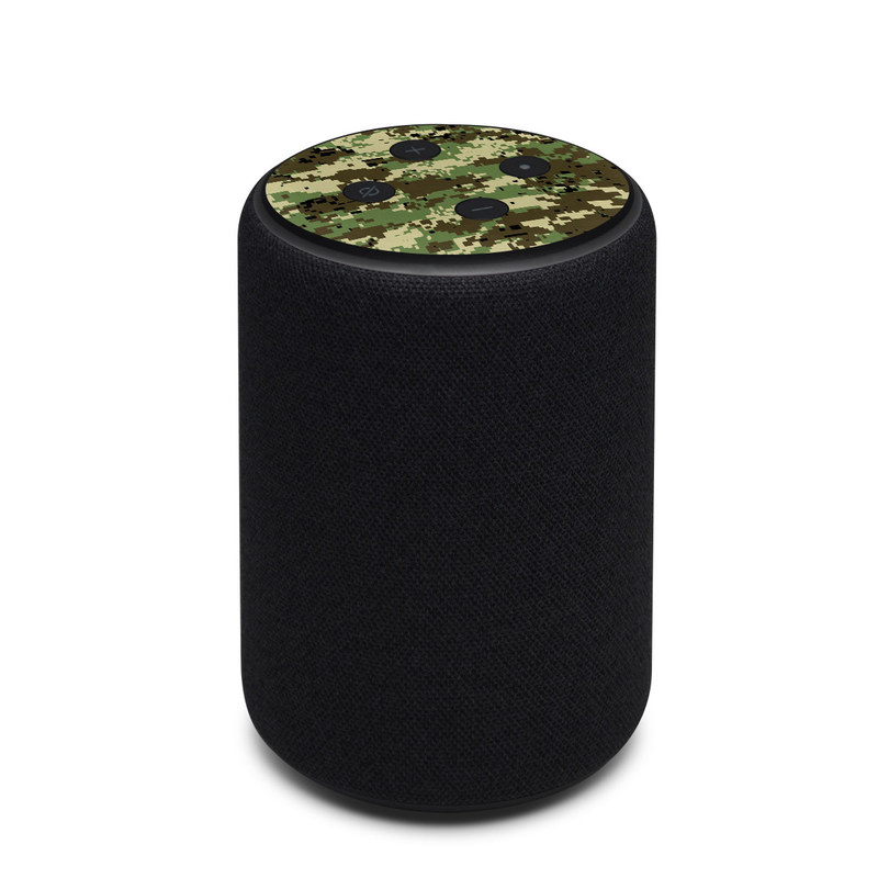 Amazon Echo 3rd Gen Skin design of Military camouflage, Pattern, Camouflage, Green, Uniform, Clothing, Design, Military uniform with black, gray, green colors
