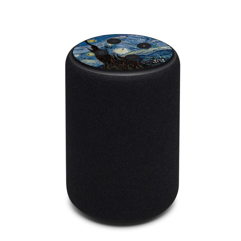 Amazon Echo 3rd Gen Skin design of Painting, Purple, Art, Tree, Illustration, Organism, Watercolor paint, Space, Modern art, Plant with gray, black, blue, green colors