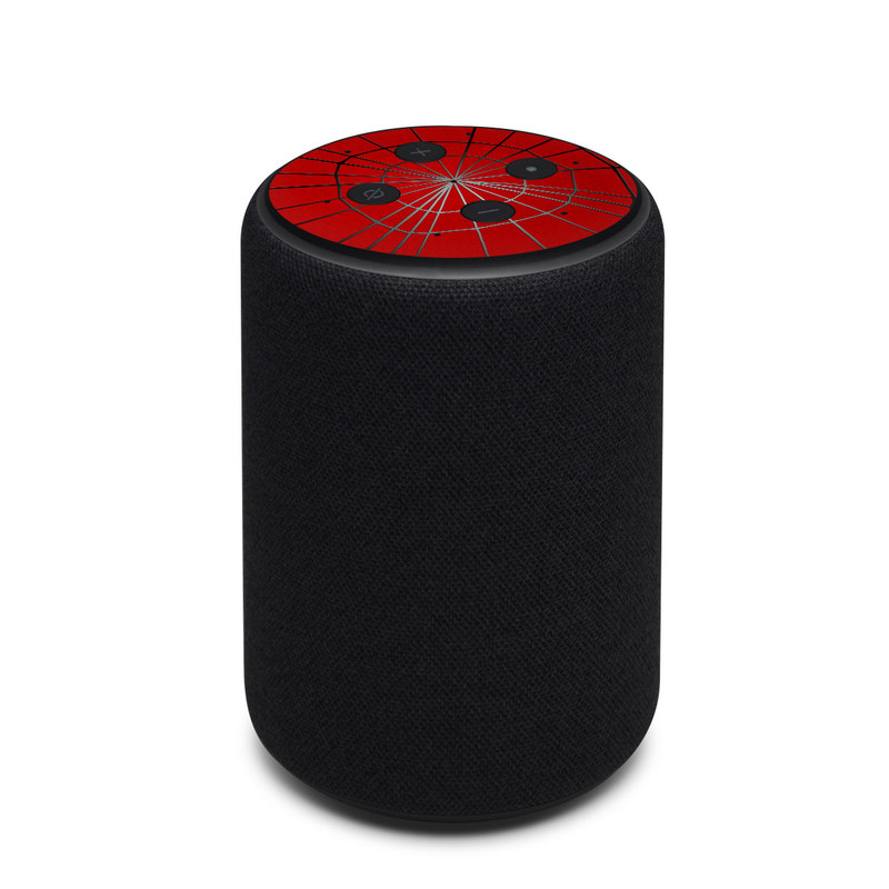 Amazon Echo 3rd Gen Skin design of Red, Symmetry, Circle, Pattern, Line with red, black, gray colors
