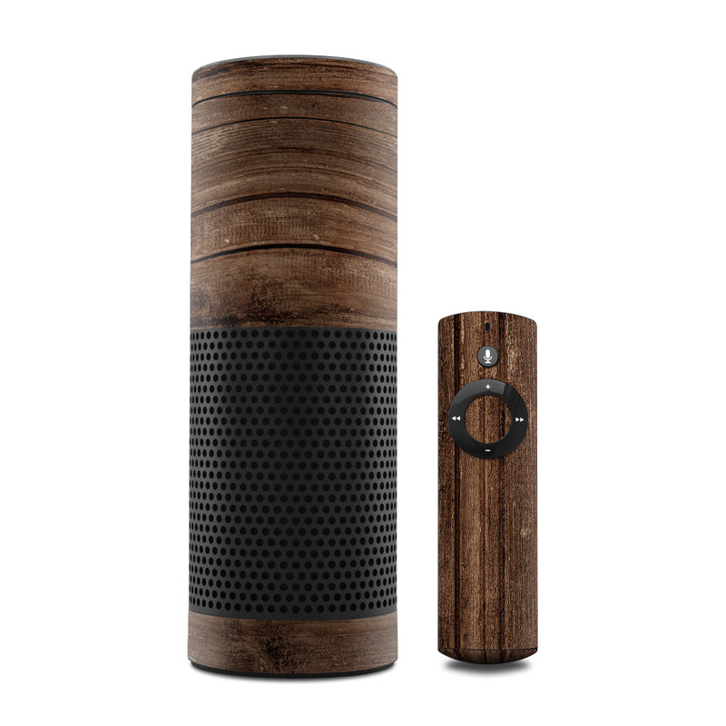 Amazon Echo 1st Gen Skin design of Wood, Brown, Wood stain, Plank, Hardwood, Wood flooring, Line, Pattern, Floor, Flooring, with brown colors