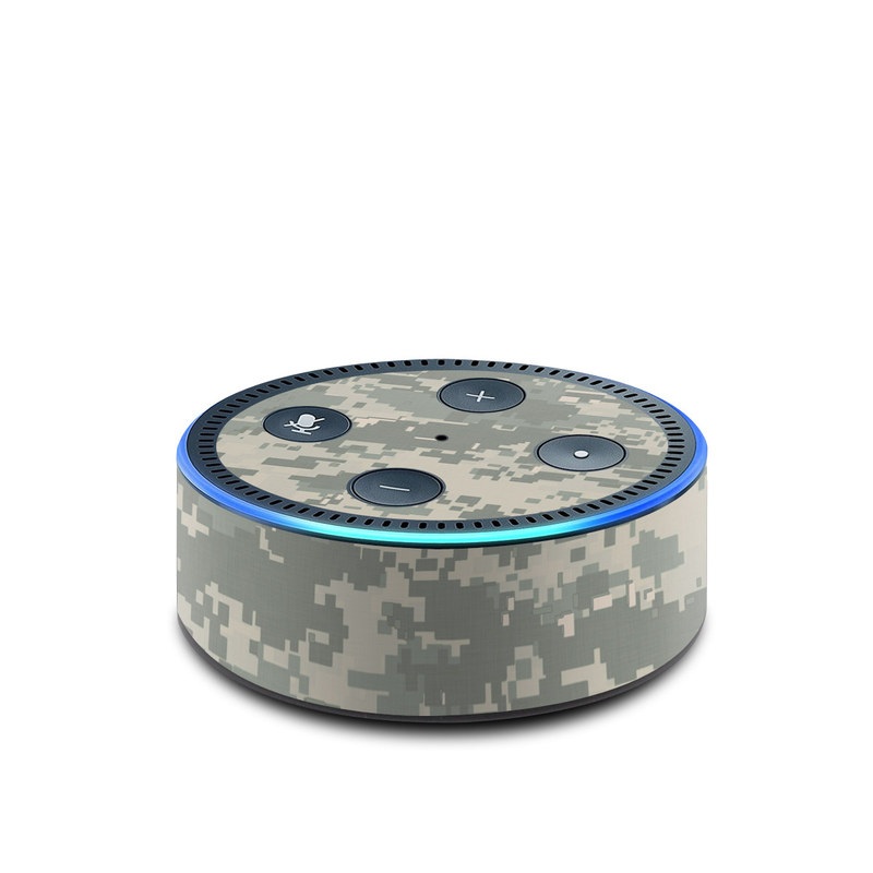 Amazon Echo Dot 2nd Gen Skin design of Military camouflage, Green, Pattern, Uniform, Camouflage, Design, Wallpaper, with gray, green colors