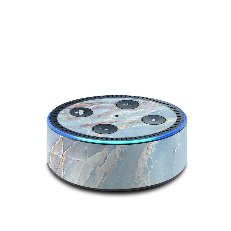 Amazon Echo Dot 2nd Gen Skin design of Blue, Azure, Aqua, Onyx, with blue, red, orange, white colors