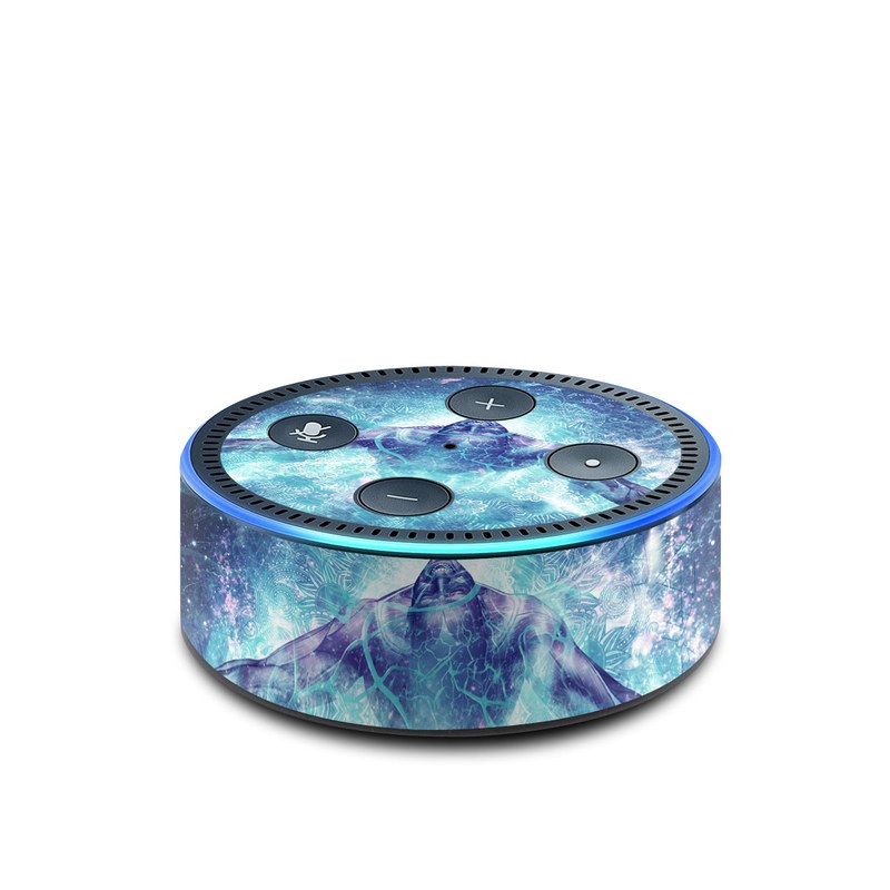 Amazon Echo Dot 2nd Gen Skin design of Outer space, Astronomical object, Universe, Space, Sky, Atmosphere, Fractal art, Nebula, Science, Star, with blue, black, red, yellow, white colors