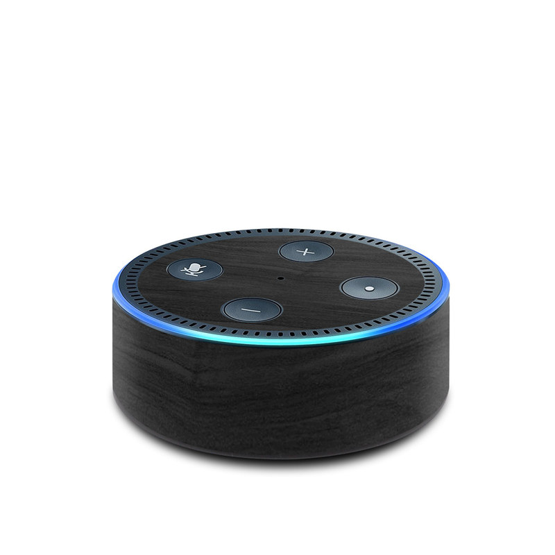 Amazon Echo Dot 2nd Gen Skin design of Black, Brown, Wood, Grey, Flooring, Floor, Laminate flooring, Wood flooring, with black colors