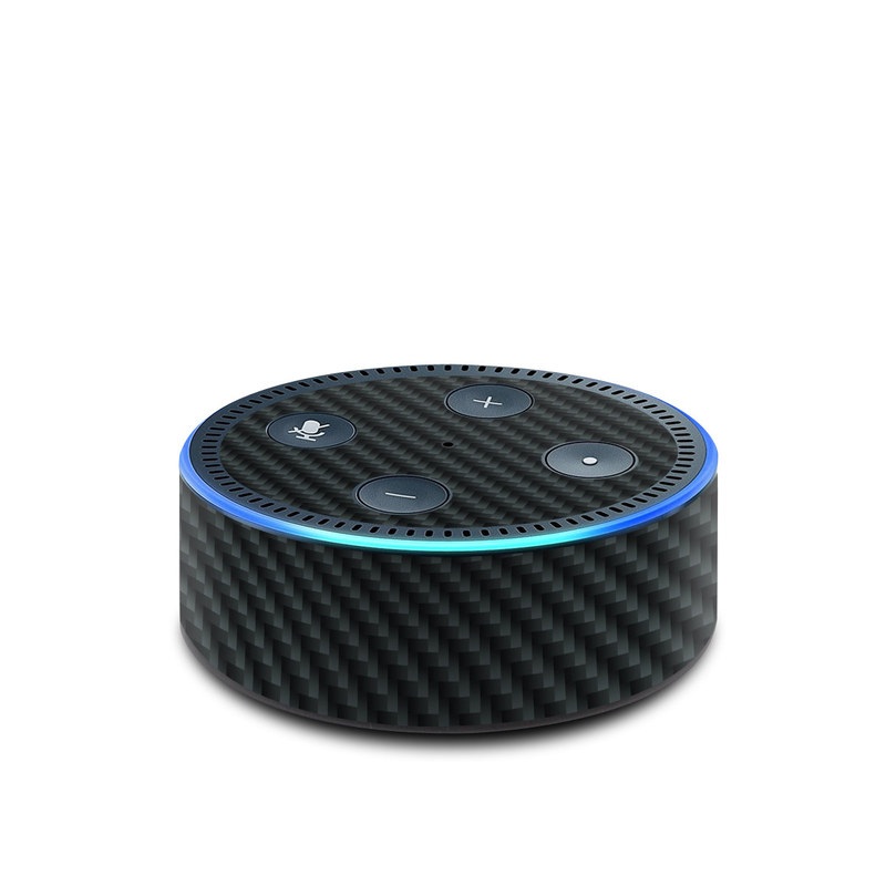 Amazon Echo Dot 2nd Gen Skin design of Green, Black, Blue, Pattern, Turquoise, Carbon, Textile, Metal, Mesh, Woven fabric, with black colors