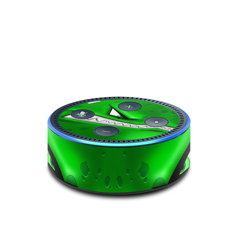 Amazon Echo Dot 2nd Gen Skin design of Green, Font, Animation, Logo, Graphics, Games, with green, white colors