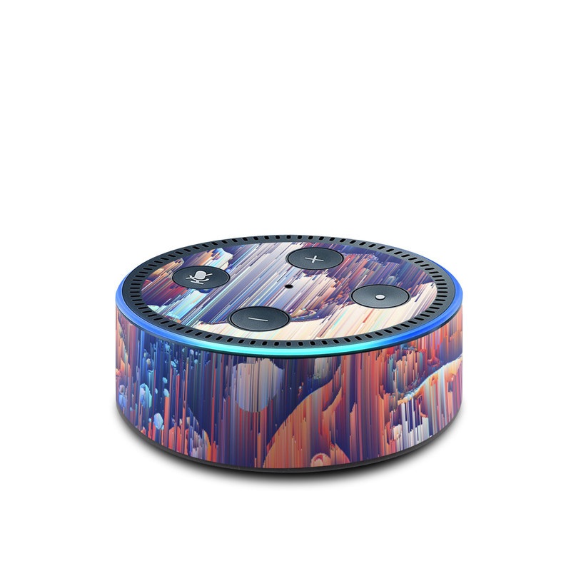 Amazon Echo Dot 2nd Gen Skin design of Blue, Turquoise, Formation, Sky, Design, City, Geology, Photography, Stock photography, Landscape, with blue, yellow, orange, red, pink colors