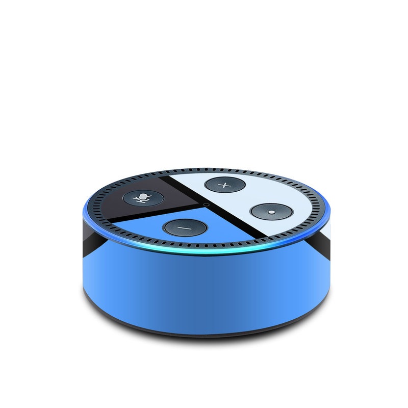 Amazon Echo Dot 2nd Gen Skin design of Blue, Line, Cobalt blue, Triangle, Azure, Electric blue, Parallel, Symmetry, Font, with blue, gray, black colors
