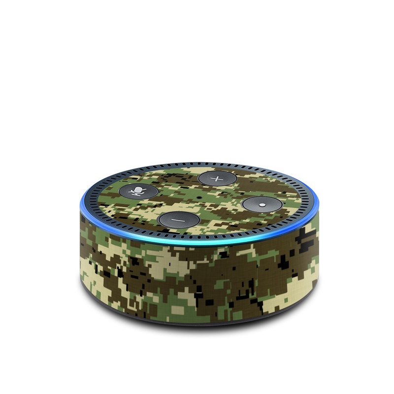 Amazon Echo Dot 2nd Gen Skin design of Military camouflage, Pattern, Camouflage, Green, Uniform, Clothing, Design, Military uniform, with black, gray, green colors