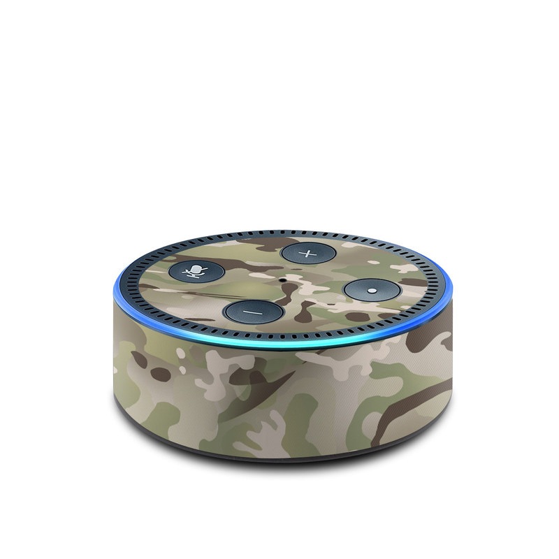 Amazon Echo Dot 2nd Gen Skin design of Military camouflage, Camouflage, Pattern, Clothing, Uniform, Design, Military uniform, Bed sheet, with gray, green, black, red colors