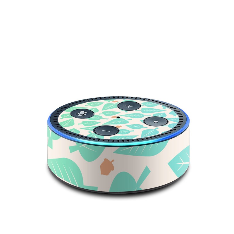 Amazon Echo Dot 2nd Gen Skin design of Aqua, Pattern, Turquoise, Teal, Wrapping paper, Design, Wallpaper, with yellow, green, orange colors