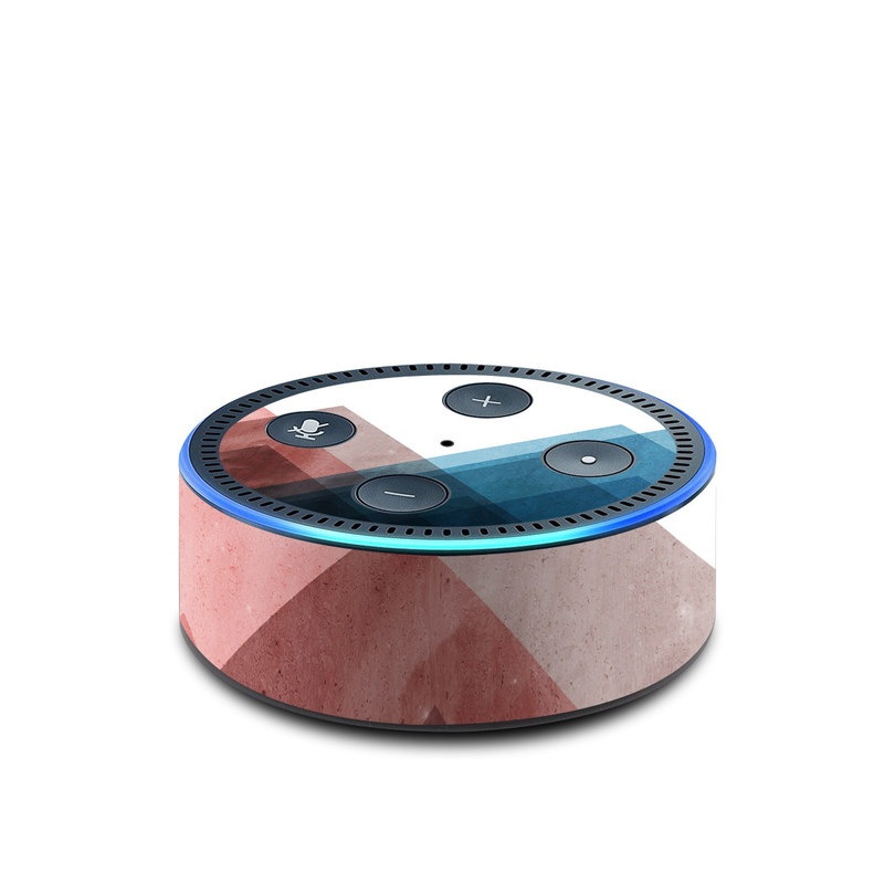 Amazon Echo Dot 2nd Gen Skin design of Blue, Red, Sky, Pink, Line, Architecture, Font, Graphic design, Colorfulness, Illustration, with red, pink, blue colors