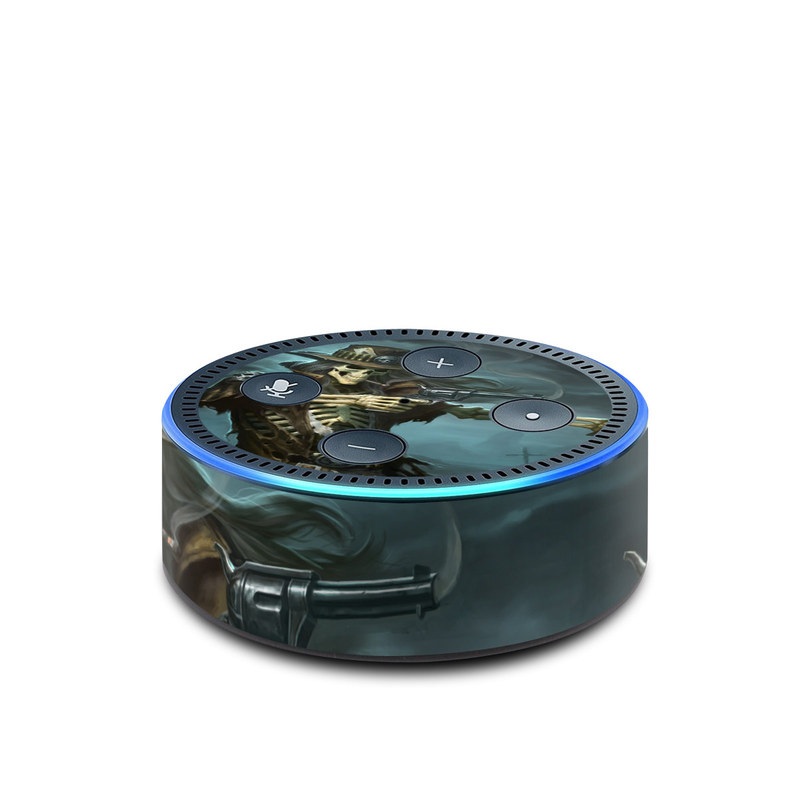 Amazon Echo Dot 2nd Gen Skin design of Cg artwork, Action-adventure game, Darkness, Illustration, Games, Adventure game, Pc game, Woman warrior, Digital compositing, Fictional character, with black, white, blue, gray colors