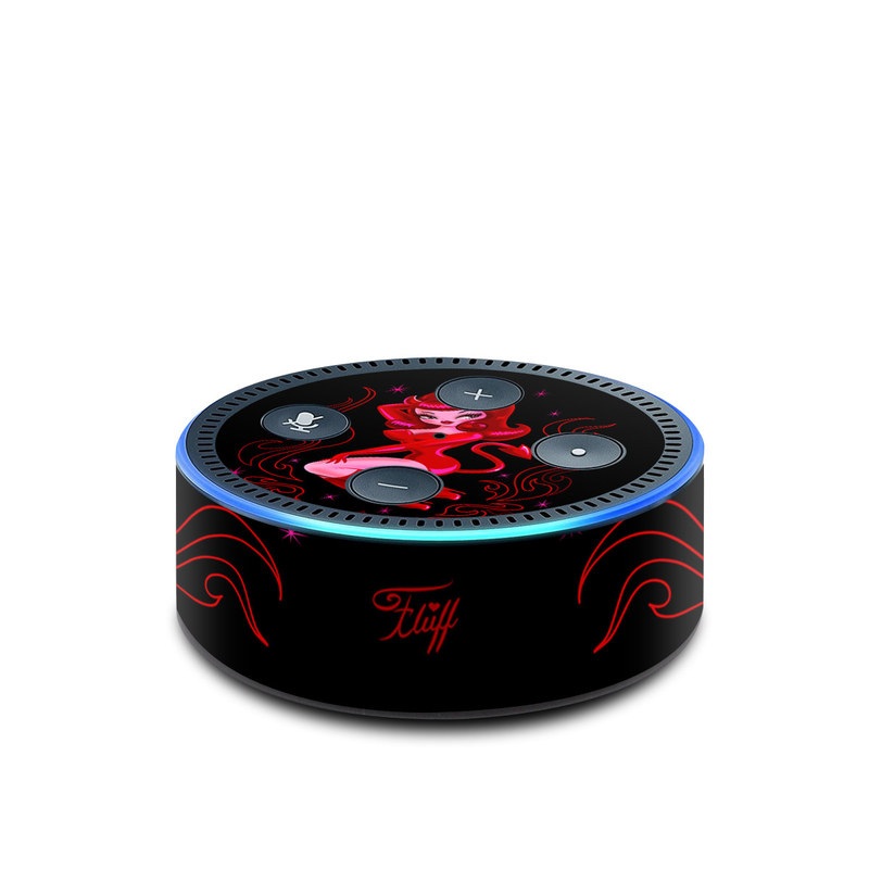 Amazon Echo Dot 2nd Gen Skin design of Pink, Illustration, Fictional character, Graphic design, Neon, Magenta, Graphics, Art, with black, red, pink colors