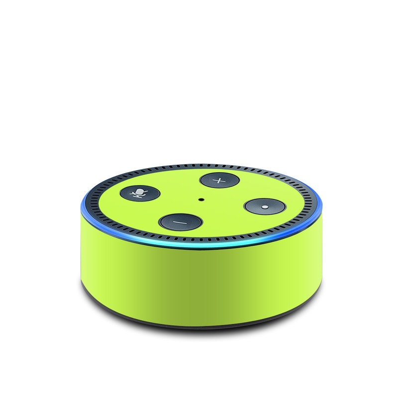 Amazon Echo Dot 2nd Gen Skin design of Green, Yellow, Text, Leaf, Font, Grass, with green colors