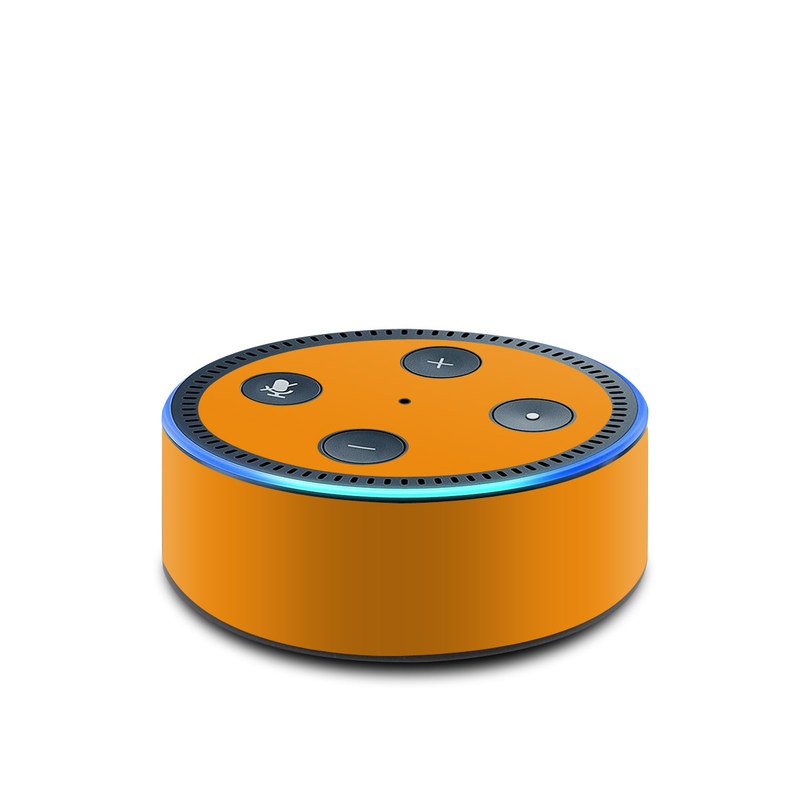 Amazon Echo Dot 2nd Gen Skin design of Orange, Yellow, Brown, Text, Amber, Font, Peach, with orange colors