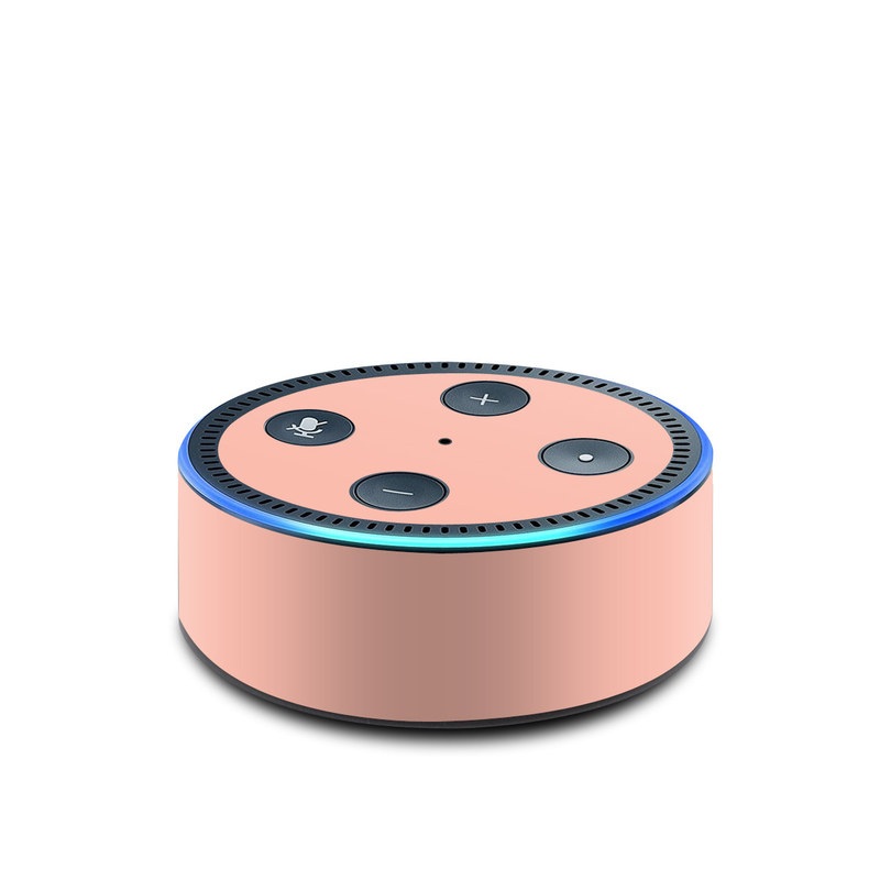 Amazon Echo Dot 2nd Gen Skin design of Orange, Pink, Peach, Brown, Red, Yellow, Material property, Font, Beige, with orange, yellow, white colors