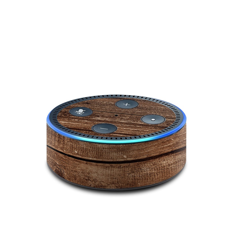 Amazon Echo Dot 2nd Gen Skin design of Wood, Brown, Wood stain, Plank, Hardwood, Wood flooring, Line, Pattern, Floor, Flooring, with brown colors