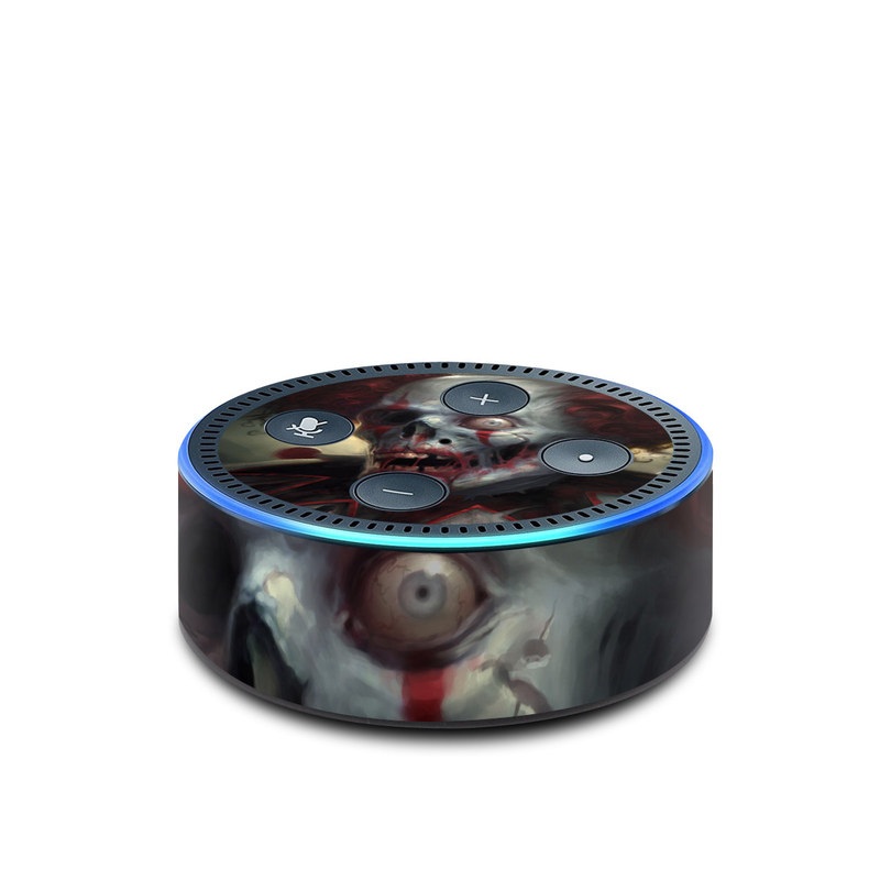 Amazon Echo Dot 2nd Gen Skin design of Illustration, Fictional character, Fiction, Supervillain, Demon, Art, Zombie, Ghost, Supernatural creature, Flesh, with black, gray, green, red colors