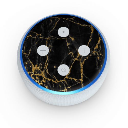Black Gold Marble Amazon Echo Dot 3rd Gen Skin