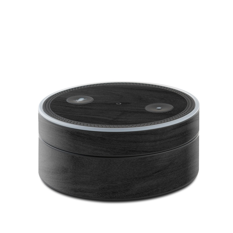 Amazon Echo Dot 1st Gen Skin design of Black, Brown, Wood, Grey, Flooring, Floor, Laminate flooring, Wood flooring with black colors