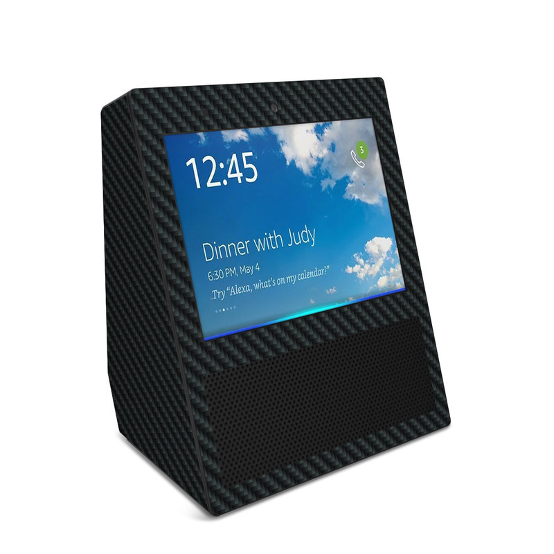 Amazon Echo Show 1st Gen Skin design of Green, Black, Blue, Pattern, Turquoise, Carbon, Textile, Metal, Mesh, Woven fabric, with black colors