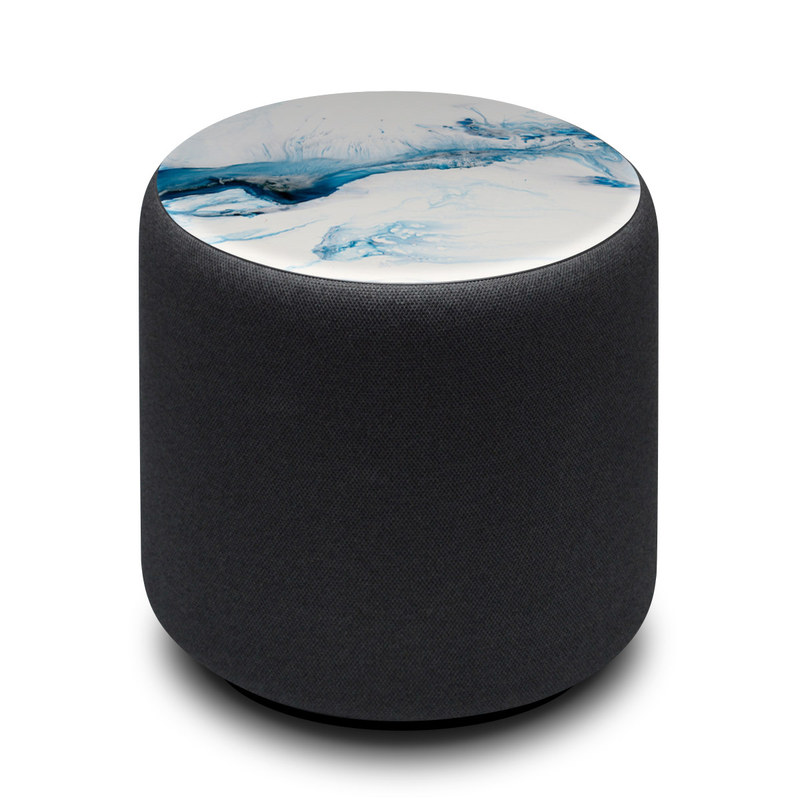 Amazon Echo Sub Skin design of Glacial landform, Blue, Water, Glacier, Sky, Arctic, Ice cap, Watercolor paint, Drawing, Art with white, blue, black colors
