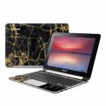 Black Gold Marble Asus Chromebook Flip C100 Skin