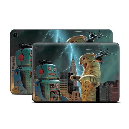 Catzilla Vs Robot Amazon Fire Tablet Series Skin
