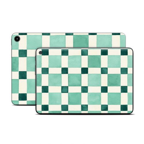 Checker Mosaic Green Amazon Fire Tablet Series Skin