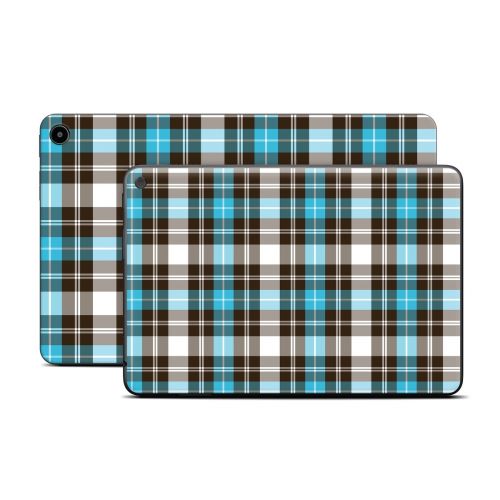 Turquoise Plaid Amazon Fire Tablet Series Skin