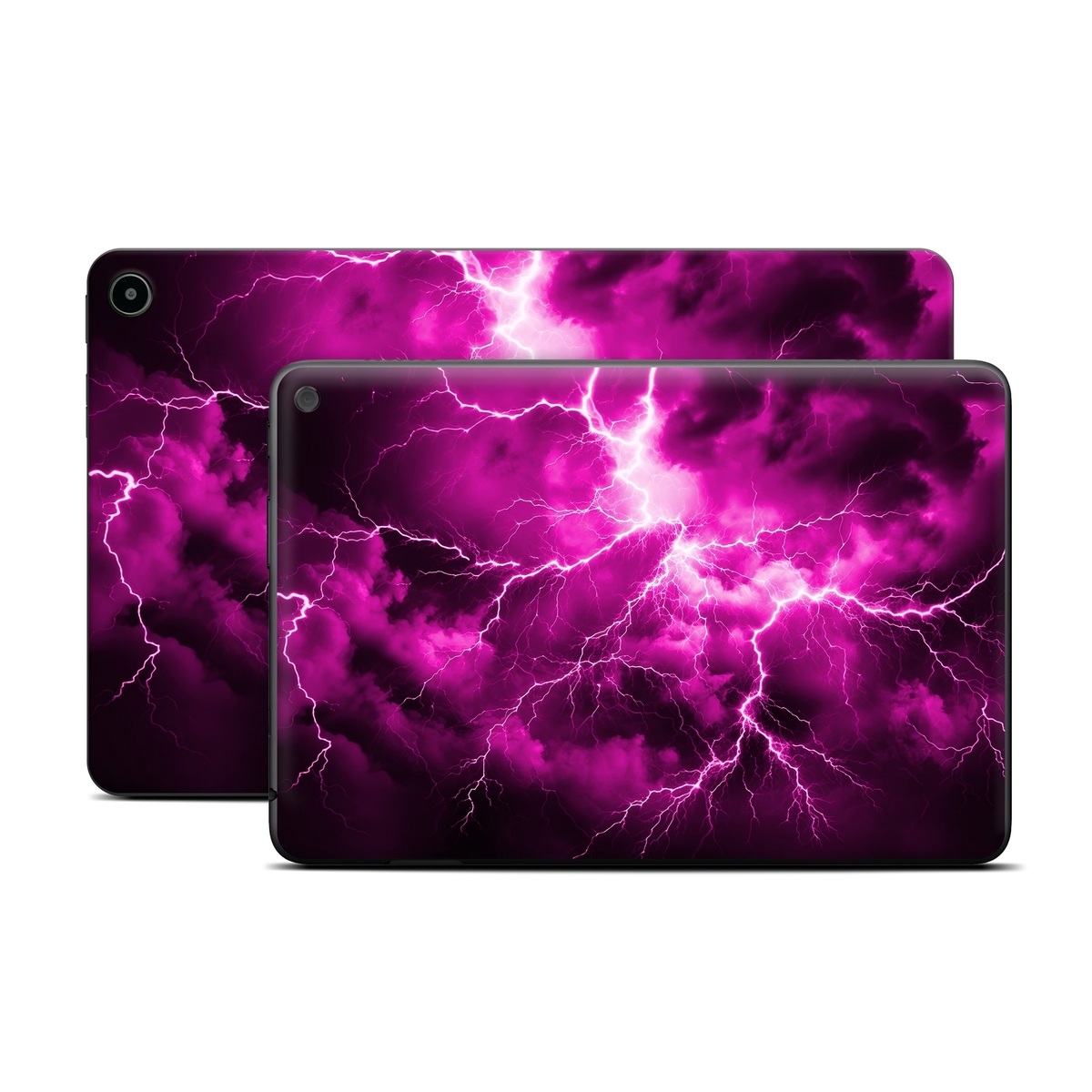 Amazon Fire Tablet Series Skin Skin design of Sky, Thunder, Lightning, Thunderstorm, Atmosphere, White, Purple, Light, Nature, Water, with black, pink colors