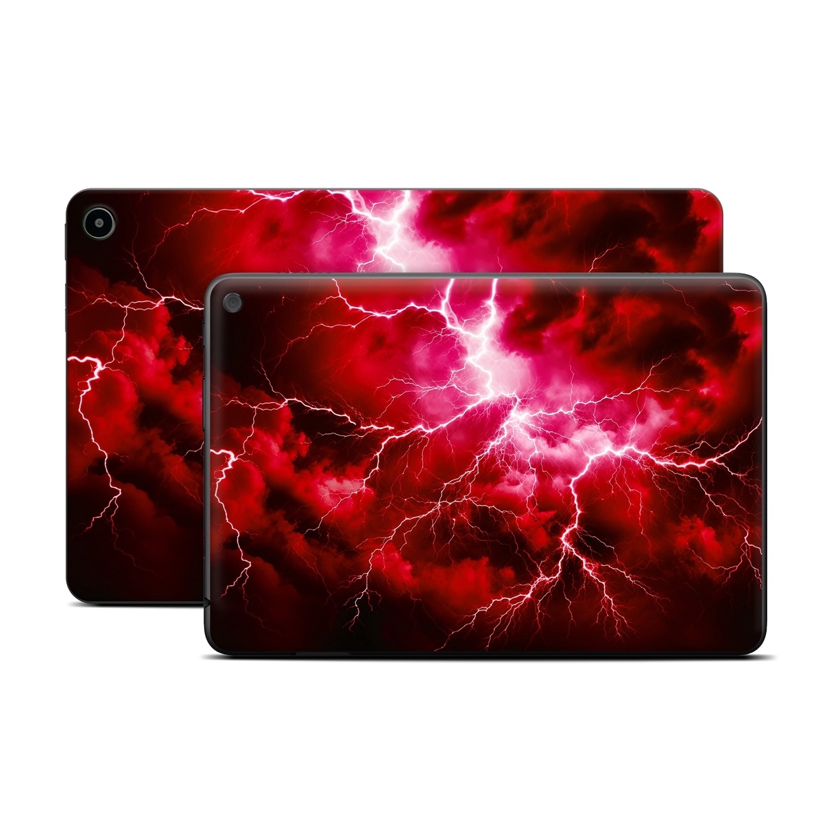 Amazon Fire Tablet Series Skin Skin design of Thunder, Atmosphere, Sky, Light, Purple, Lighting, Water, Thunderstorm, Electricity, Pink, with black, red colors