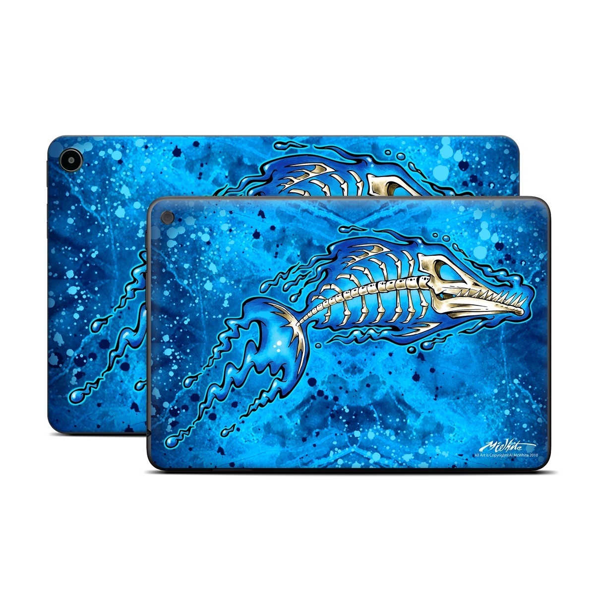 Amazon Fire Tablet Series Skin Skin design of Blue, Water, Aqua, Electric blue, Illustration, Graphic design, Liquid, Graphics, Marine biology, Art, with blue, white colors