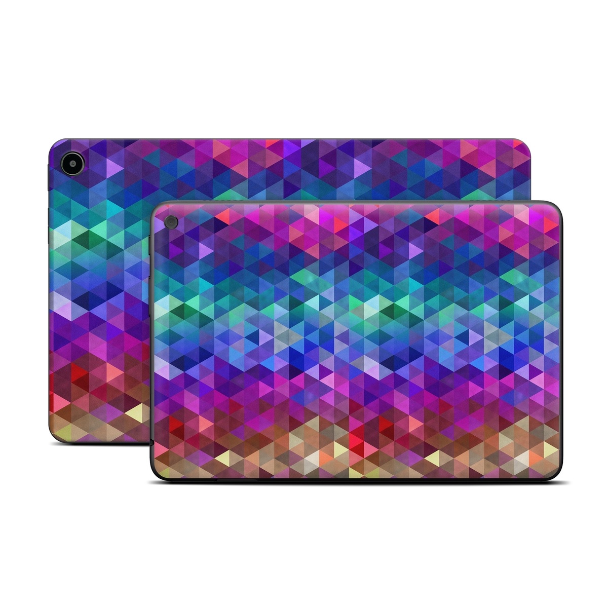 Amazon Fire Tablet Series Skin Skin design of Purple, Violet, Pattern, Blue, Magenta, Triangle, Line, Design, Graphic design, Symmetry, with blue, purple, green, red, pink colors