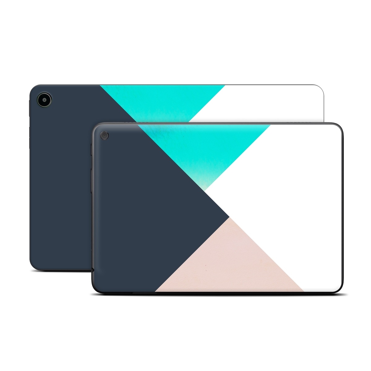 Amazon Fire Tablet Series Skin Skin design of Blue, Turquoise, Aqua, Line, Triangle, Design, Material property, Graphic design, Pattern, Architecture, with black, white, brown, blue colors