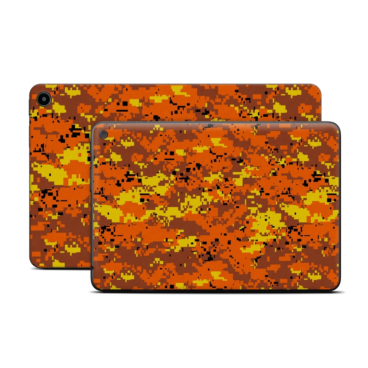 Amazon Fire Tablet Series Skin Skin design of Orange, Yellow, Leaf, Tree, Pattern, Autumn, Plant, Deciduous, with red, green, black colors