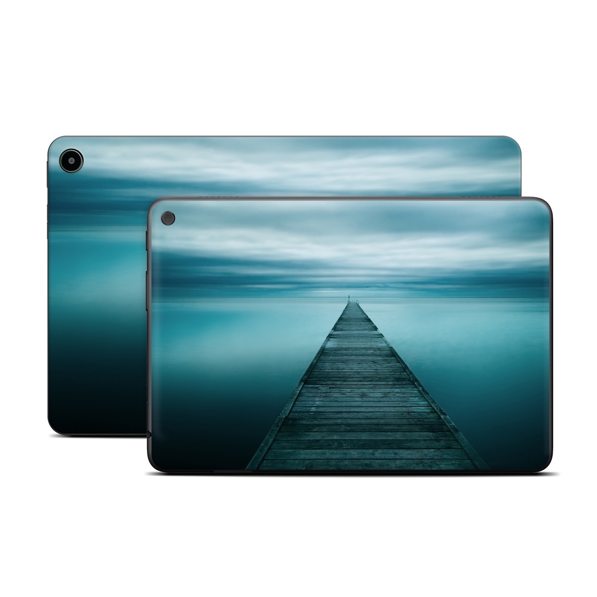 Amazon Fire Tablet Series Skin Skin design of Sea, Water, Horizon, Sky, Blue, Ocean, Daytime, Calm, Fixed link, Symmetry, with black, blue, gray colors
