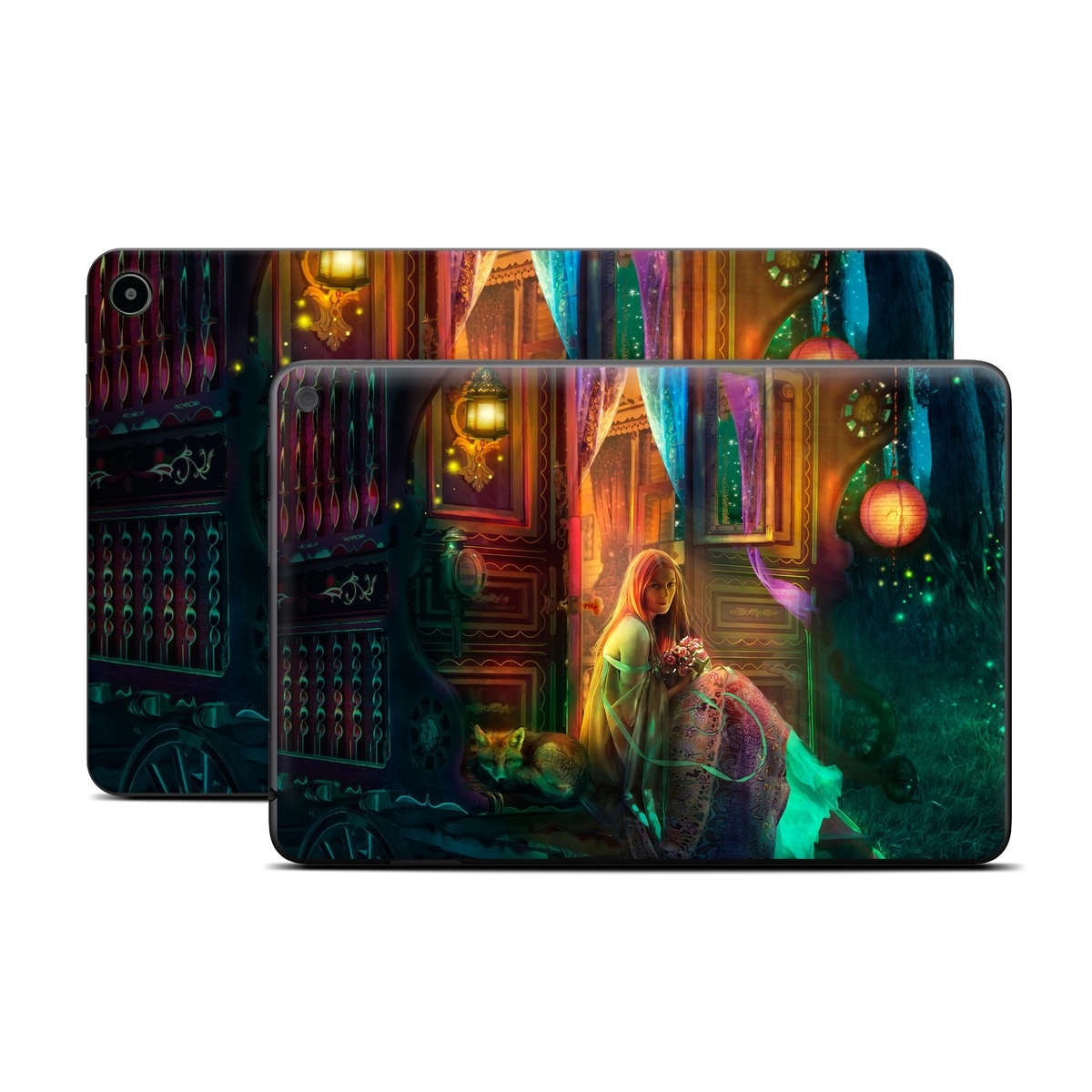 Amazon Fire Tablet Series Skin Skin design of Illustration, Adventure game, Darkness, Art, Digital compositing, Fictional character, Games, with black, red, blue, green colors
