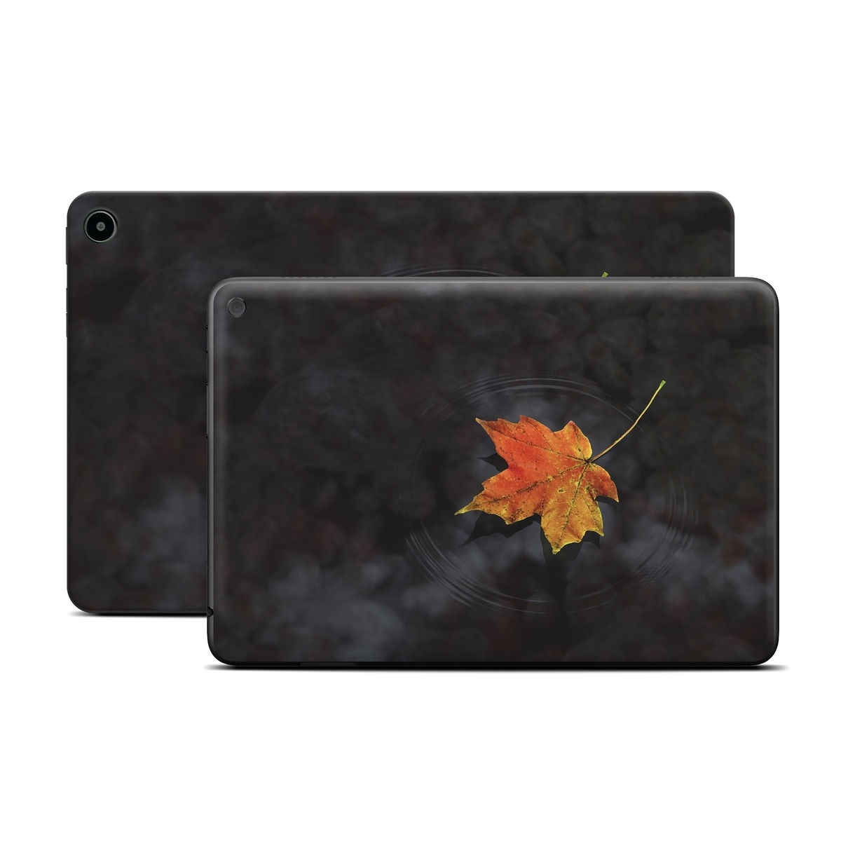Amazon Fire Tablet Series Skin Skin design of Leaf, Maple leaf, Tree, Black maple, Sky, Yellow, Deciduous, Orange, Autumn, Red, with black, red, green colors