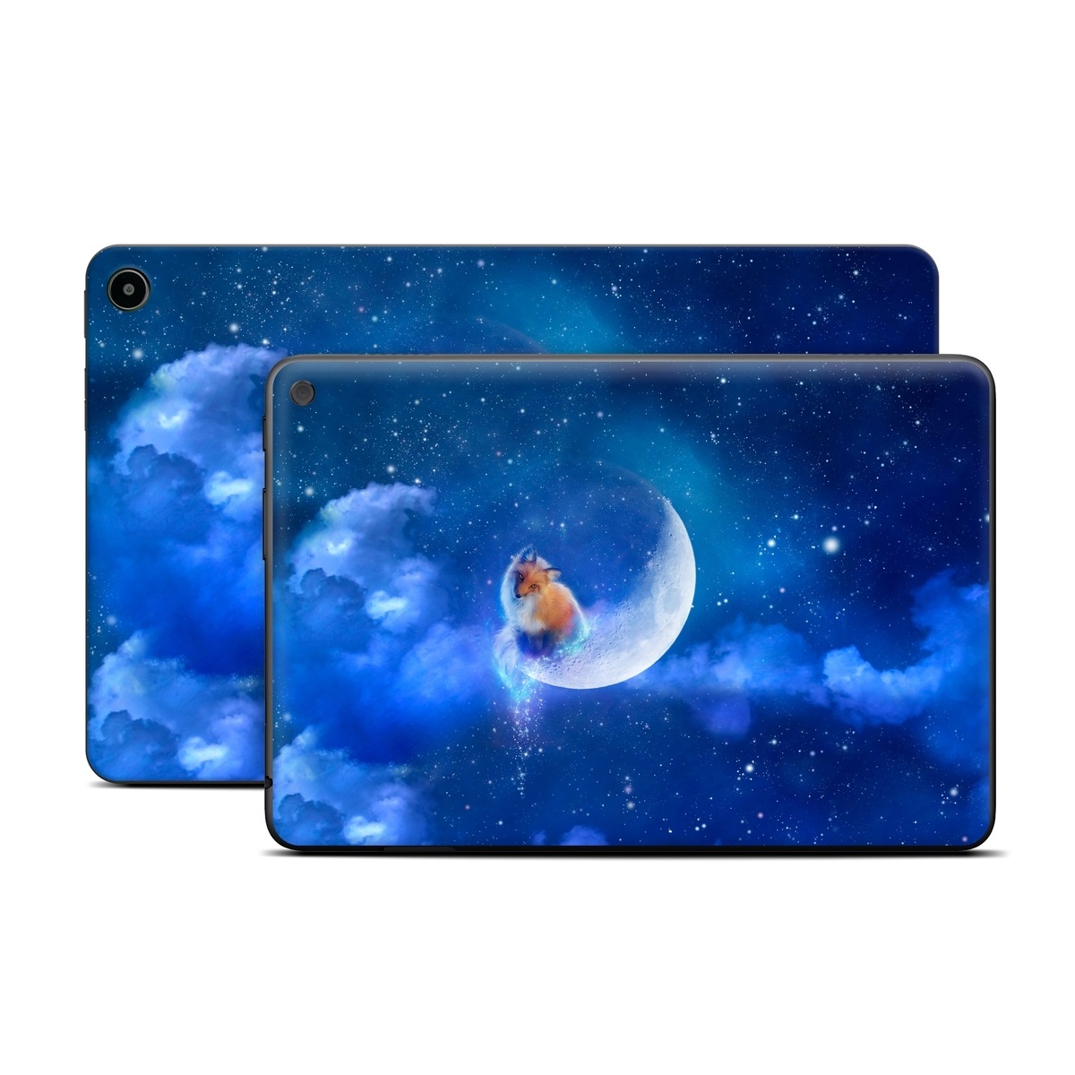 Amazon Fire Tablet Series Skin Skin design of Sky, Atmosphere, Astronomical object, Outer space, Space, Universe, Illustration, Nebula, Galaxy, Fictional character, with blue, black, gray colors
