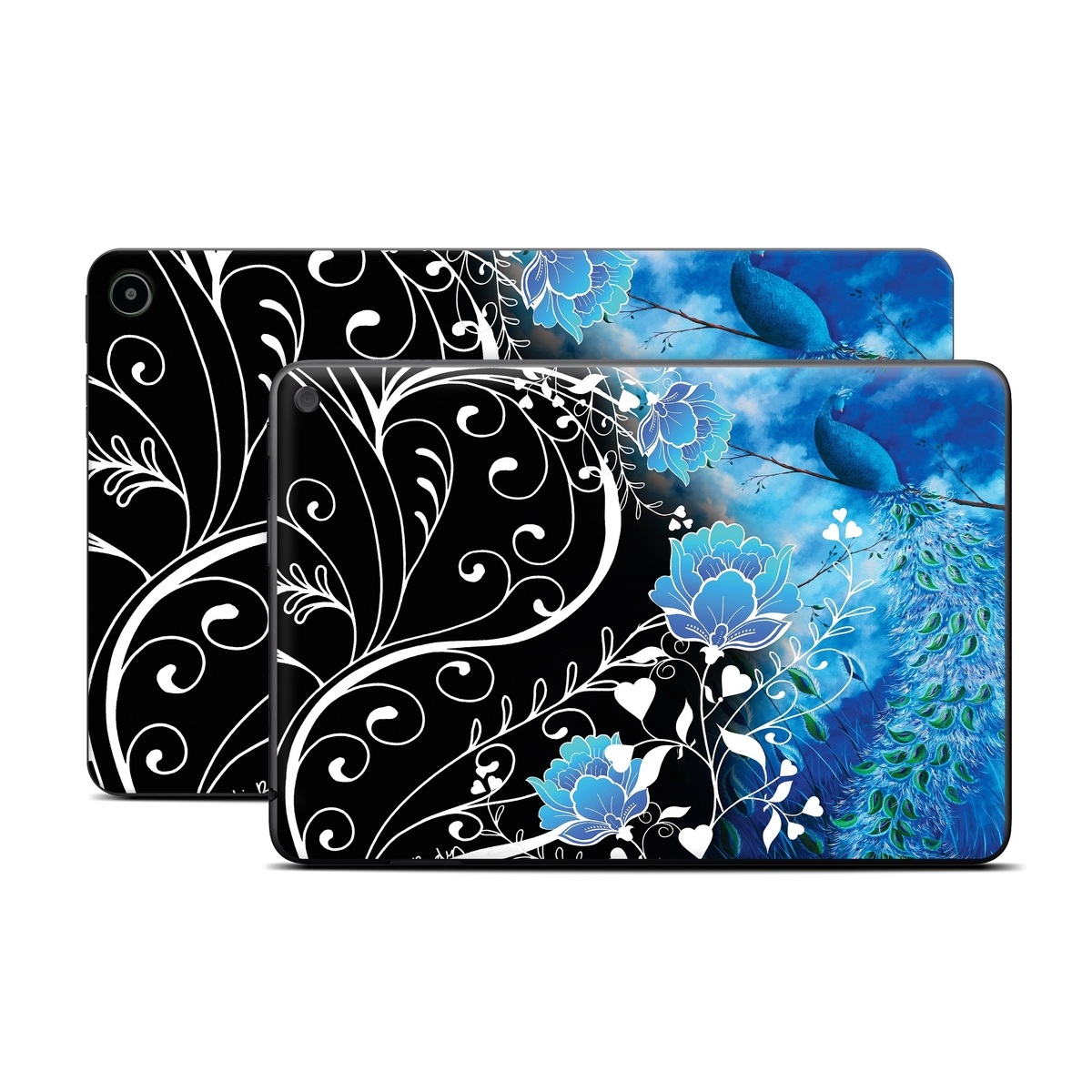 Amazon Fire Tablet Series Skin Skin design of Blue, Pattern, Graphic design, Design, Illustration, Organism, Visual arts, Graphics, Plant, Art, with black, blue, gray, white colors